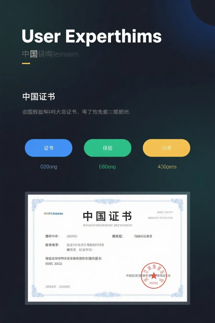 用户体验优质平台证书
